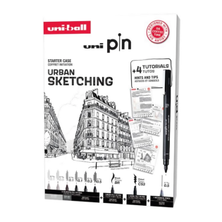 Marker permanentni vodoodporni PIN FINE LINE UNI URBAN SKETCHING set 9/1 76267