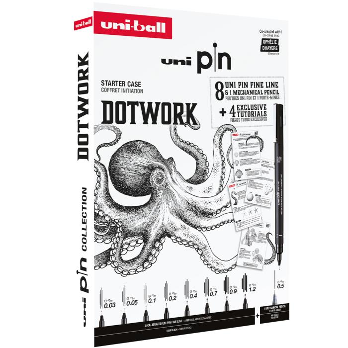 Marker permanentni vodoodporni PIN FINE LINE UNI URBAN DOTWORK STARTER KIT set 8/1 76268