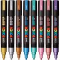 Marker flomastri akrilni POSCA UNI PC-5M metalne barve set 8/1 67848