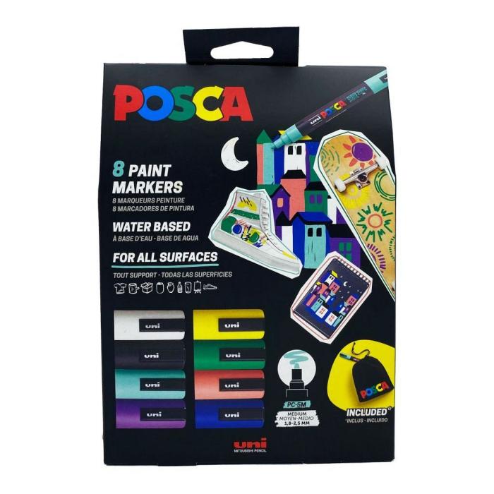 Marker flomastri akrilni z vrečko POSCA UNI PC-5M LIMITED EDITION set 8/1 63540 73460