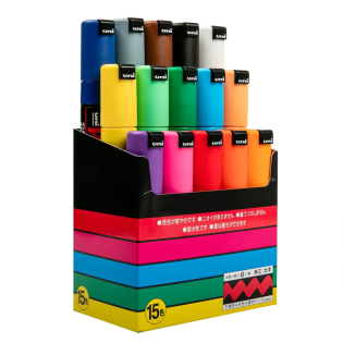 Marker flomastri akrilni POSCA UNI PC-8K osnovne barve set 15/1 70239
