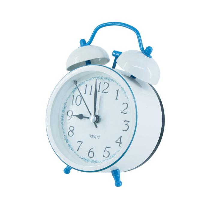 Ura budilka klasična bela MINI RETRO ALARM CLOCK QB7 