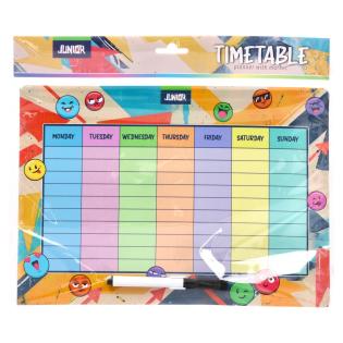 Urnik tedenski planer pi&scaron;i bri&scaron;i s flomastrom A4 JUNIOR TIMETABLE 131930