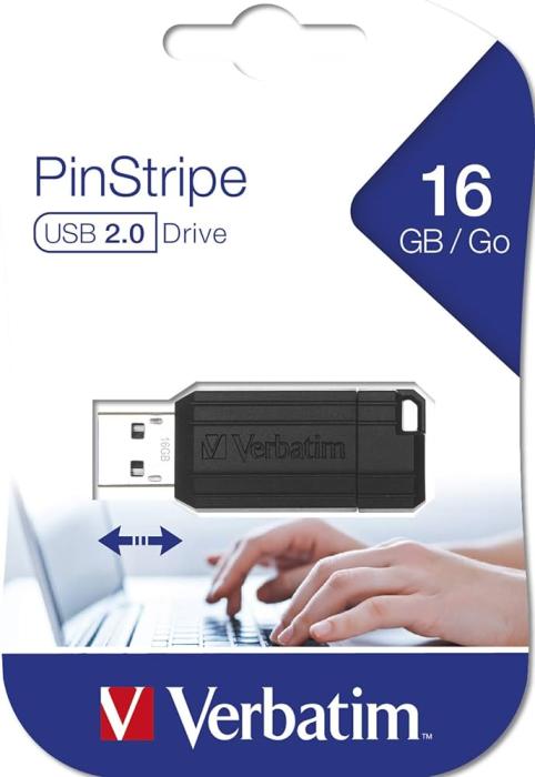 USB KLJUČ VERBATIM 49063 16GB PINSTRIPE ČRN 29009 nn
