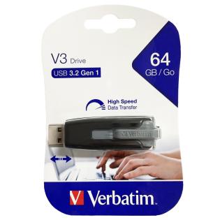 USB ključ 64 GB VERBATIM V3 DRIVE 3.2 črn