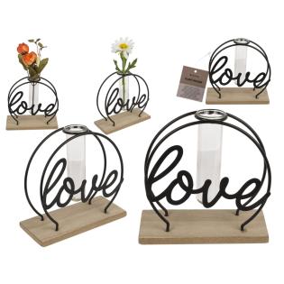 Vaza dekorativna kovinska LOVE 13x5x13,5 cm 144396