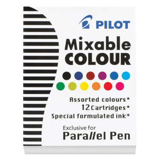 Vložki pumpice bombice za nalivno kaligrafsko pero barvni mix PILOT PARALLEL PEN IC-P3-S6-R set 12/1