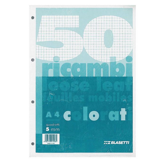 Vložni listi A4 za dislektike barvni mali karo 50 listov
