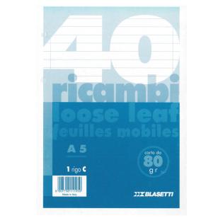 Vložni listi A5 črtni beli 80 g 40 listni BLASETTI