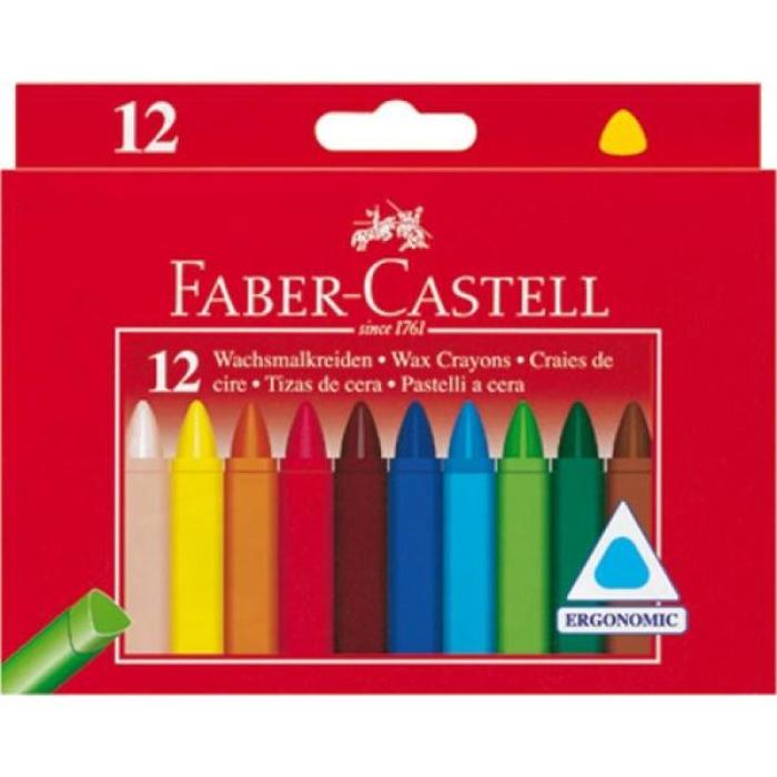 Voščenke trirobne FABER CASTELL set 12/1