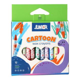 Vo&scaron;čenke JUNIOR CARTOON WAX CRAYONS set 12/1 130600