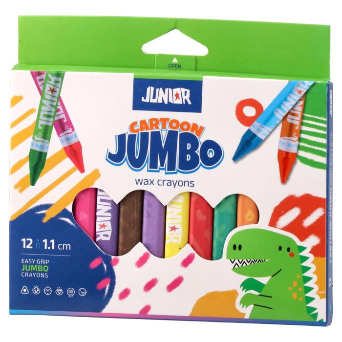 Vo&scaron;čenke velike JUNIOR CARTOON JUMBO WAX CRAYONS set 12/1 130601