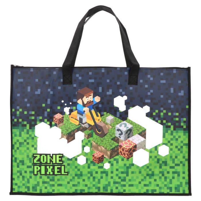 Vrečka za risalni blok A3 33x47x1,5 cm NEO SAZIO ZONE PIXEL MINECRAFT 100457