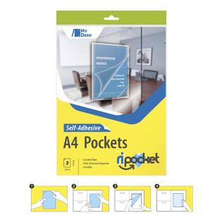Žepki samolepilni A4 220x305mm 3/1 RIPOCKET