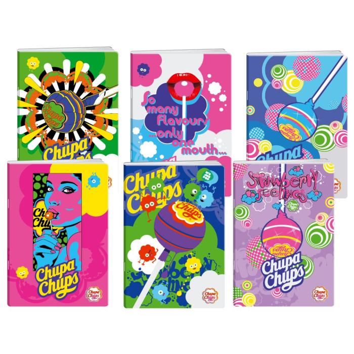 Zvezek A4 črtni 50 listni 75 g CHUPA CHUPS NEON FLUO LIZIKA 342231