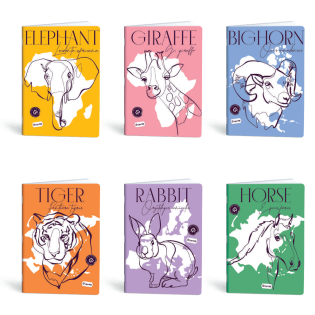 Zvezek A4 črtni 50 listni 75 g LIPA MILL PASTEL ŽIVALI 1211638343