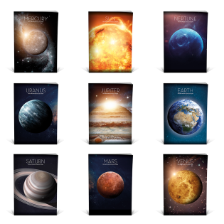 Zvezek črtni A4 80 g 40 listni PLANETI 64PL80MC