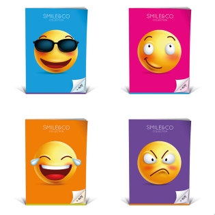 Zvezek A4 črtni 56 listni 80 g SMILEY & CO EMOJI 64SCMC.80 