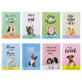 Zvezek A4 črtni 38 listni 100 g LOVELY PAWS ŽIVALI MLADIČKI 9284