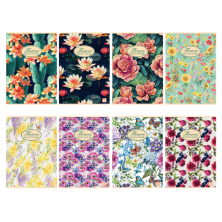 Zvezek A4 mali karo 5x5 mm 42 listni 80 g NATURE FLOWERS PIGNA 02298855M