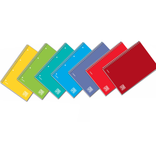 Zvezek A4 &scaron;piralni 5x5 mm mali karo 80 g enobarvni ONE COLOR 