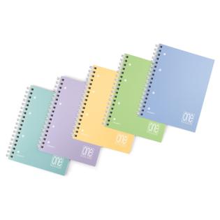 Zvezek A5 špiralni mali karo 5x5 mm 120 listni PPL platnica ONE COLOR PASTEL BLASETTI 7039