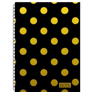 Zvezek A6 &scaron;piralni črtni 80 g OXYBAG DOTS ZLATE PIKE 8-09618