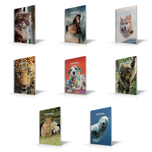 Zvezek A5 &scaron;piralni črtni ANIMAL FRIENDS 64AFSA5