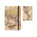 Rokovnik A5 na pike z elastiko LET'S TRAVEL THE WORLD ZEMLJEVID XL1821