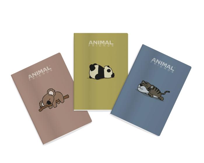 Zvezek A4 mali karo 5x5 mm 100 g ANIMAL FRIENDS GREEN 64AFG5M
